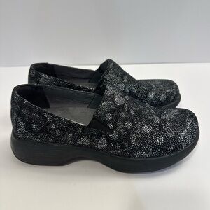 Dansko Winona Metallic Floral Clogs Size 37